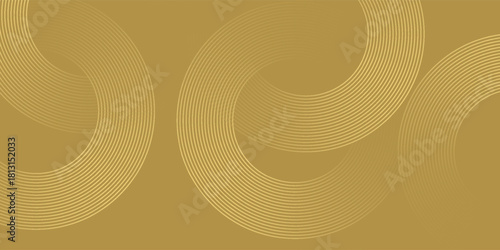 Gold circle lines texture background with glass effect for print artwork in cmyk color mode simple art modern vector illustration eps10
