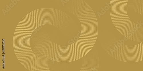 Gold circle lines texture background with glass effect for print artwork in cmyk color mode simple art modern vector illustration eps10