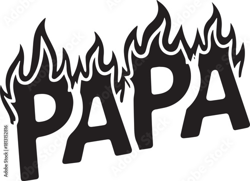 Papa flaming text design