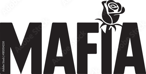 Mafia text with rose symbol