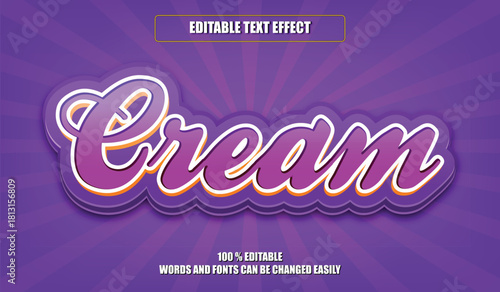 Cream Fully Editable Text Effect Vector File For Creative Design