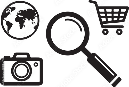Search Icon Magnifying Glass Symbol
Magnifying Glass Search Bar Vector
Search Button Icon in Black and White