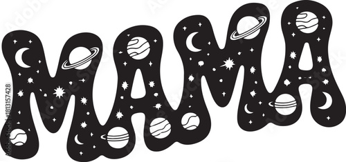 Space mama word art