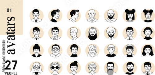 A Diverse Collection of Character Illustrations for Profile Pictures and Avatars