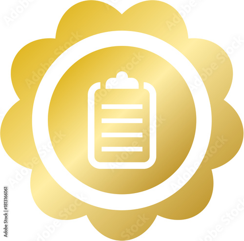 Gold scallop clipboard checklist icon for Lunar New Year planning