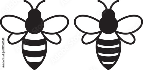 Honey bee icon vector silhouette