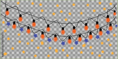 Festive Lights & Stars Garland