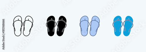Flip Flops Multiple Style Icon Collection