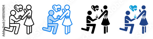 Proposal icon set multiple style collection