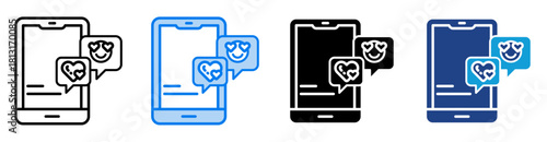 Love Message icon set multiple style collection