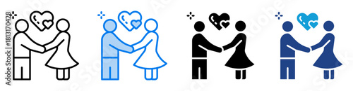 Couple icon set multiple style collection