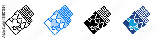 Chocolate icon set multiple style collection