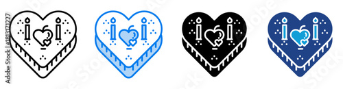 Cake icon set multiple style collection