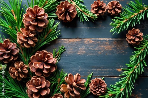 A rustic arrangement of pine cones, branches, and sprigs, perfect for autumnal or winter decorations Ideal for crafting, holiday projects, and natural home decor , green, fall decor