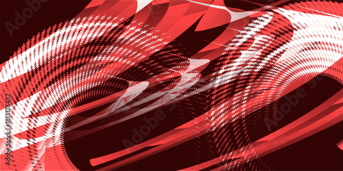 red glowing abstract background with mix of broken square patterns on elegant red background