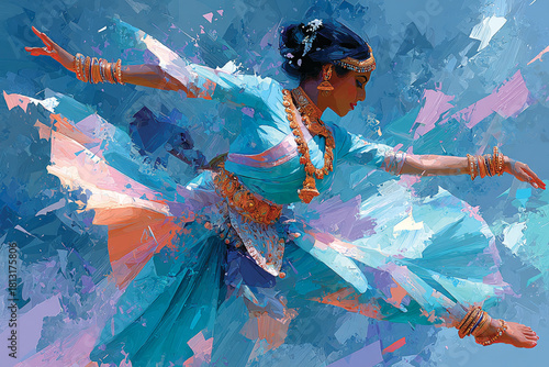 Traditional Sri Lankan Dancer Abstract Illustration
