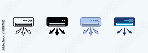 Air Conditioner Multiple Style Icon Collection