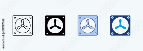 Blower Fan Multiple Style Icon Collection