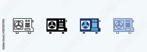 Heat Pump Multiple Style Icon Collection