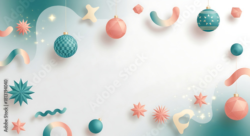 Pastel Christmas Ornament Background Festive Holiday Decoration