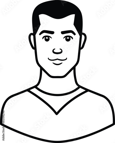 Minimal Heroic Male Outline Transparent Background