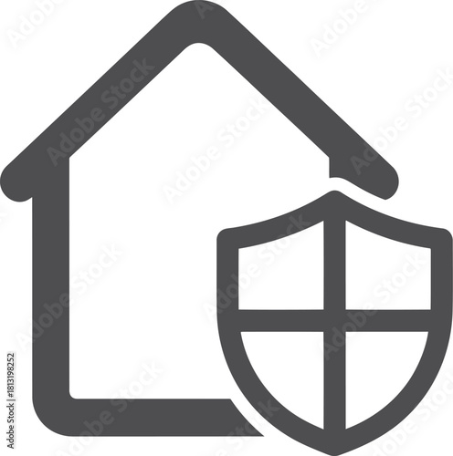 Security and protection icon representing home safety and property insurance concepts vector