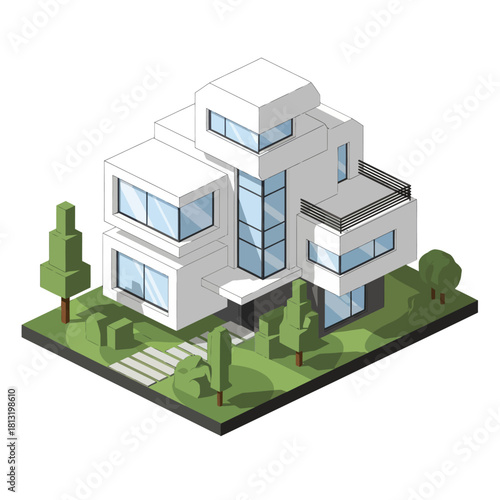 Modern Architectural Design of a Luxury Residential House.