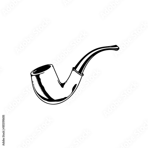 smoking pipe isolated on white background