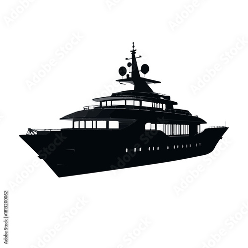 silhouette of a cruise ship