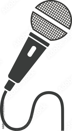 Classic microphone icon vector graphic for audio recording music performance broadcast media vector