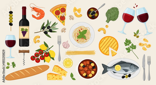 Exquisite Italian Cuisine and Wine Selection Feast for the Senses