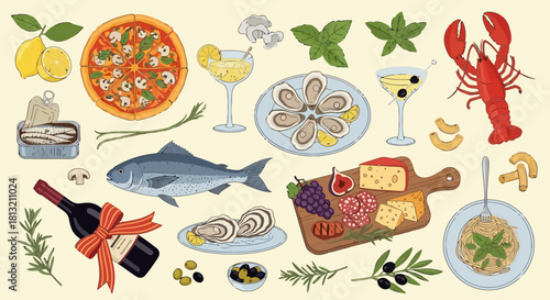 A Delicious Assortment of Gourmet Food and Drinks for Celebrations