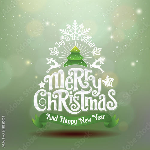 Merry Chrismas & Happy New Year card, design, vector, christmas