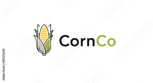 Corn Agriculture Logo – Farming Organic Produce, Maize Crop Branding for Food & Agribusiness