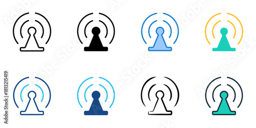 Broadcast icon set multiple style collection 
