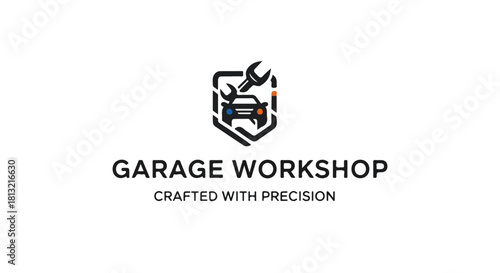 Garage Workshop Logo – Automotive Repair, Mechanic Service, Engine Maintenance Branding