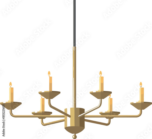Elegant chandelier with glowing candles adds sophisticated charm to any space