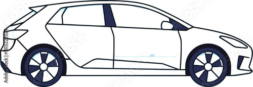 Sleek electric car in modern design offers efficient city transportation option