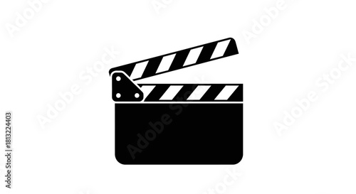 Film clapboard icon with transparent background