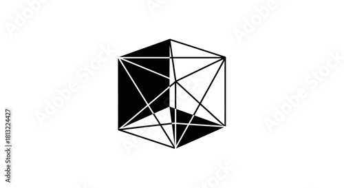 Geometric polyhedron with transparent background
