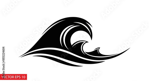 Ocean wave crest with transparent background