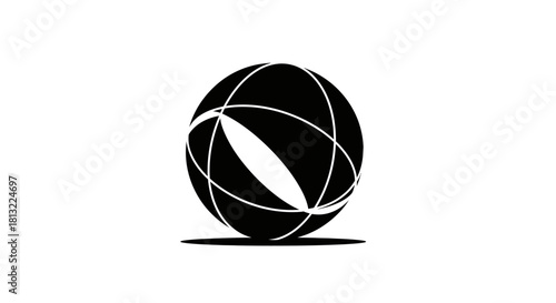 Sphere with intersecting lines and shadow