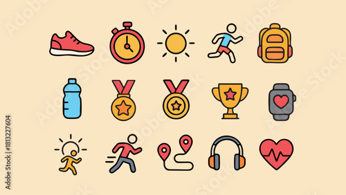 marathon icon set