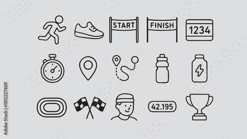 marathon icon set