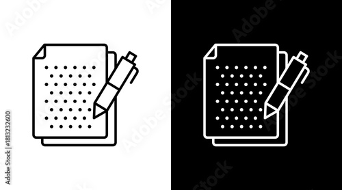 Dotted Paper White Icon Set Design