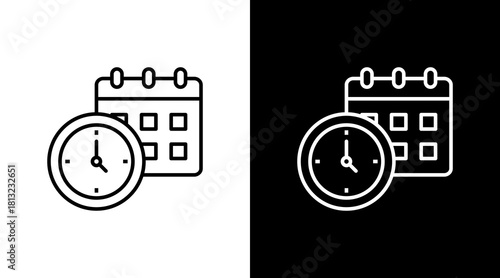 Deadline White Icon Set Design