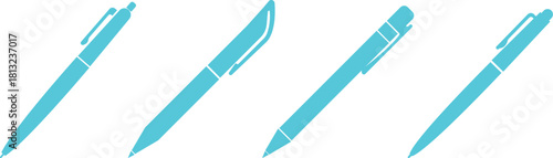 Pen Icon set. Collection of vector for writing and artistic tools pen, pencil, marker, paintbrush. classic hand writing tool for calligraphy. Web site page and mobile app design vector element.