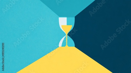 contradictory. An hourglass with sand flowing both ways, illustrating conflicting health guidance in a surreal way. wellbeing guides.
