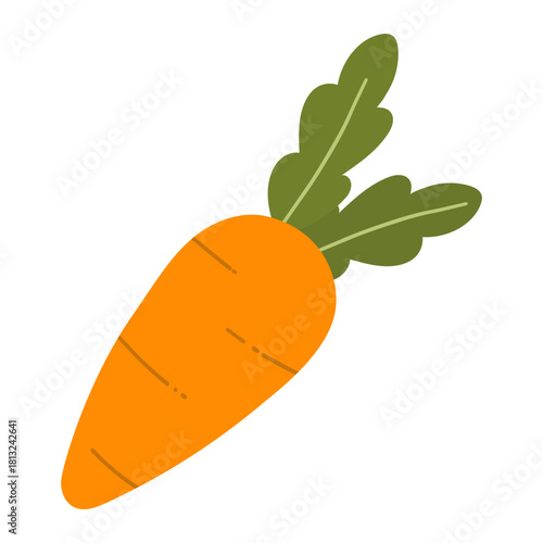 Cartoon Illustration of an Orange Carrot