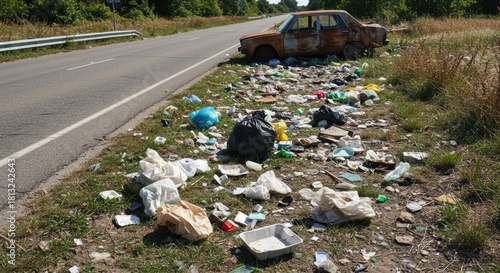 photo of scattered trash